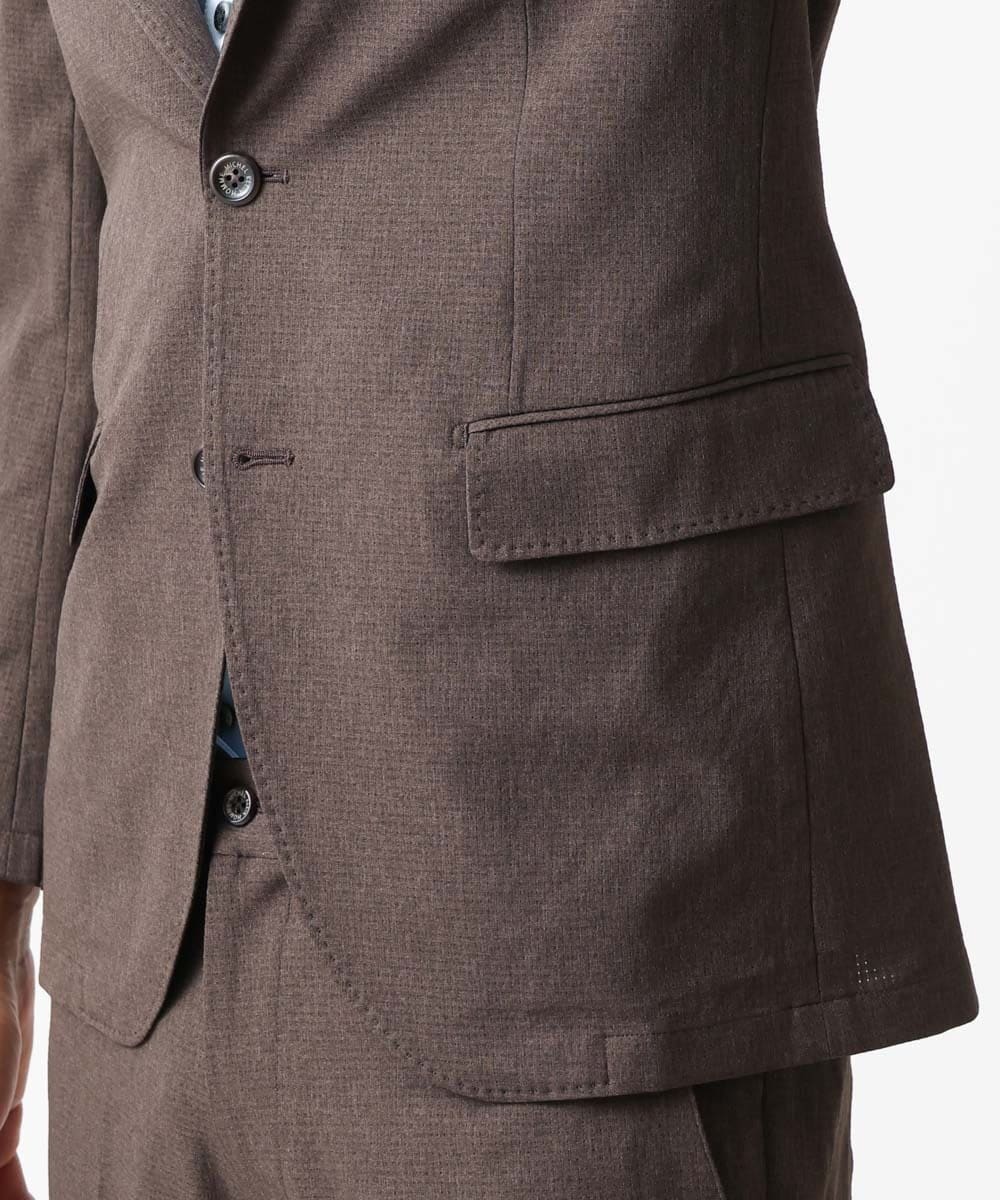 MNDGV64400 MICHEL KLEIN HOMME(ミッシェルクラン オム) メッシュテーラードジャケット セットアップ ブラウン