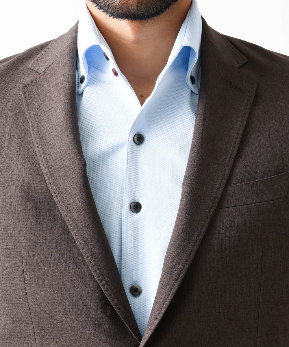 MNDGV64400 MICHEL KLEIN HOMME(ミッシェルクラン オム) メッシュテーラードジャケット セットアップ ブラウン