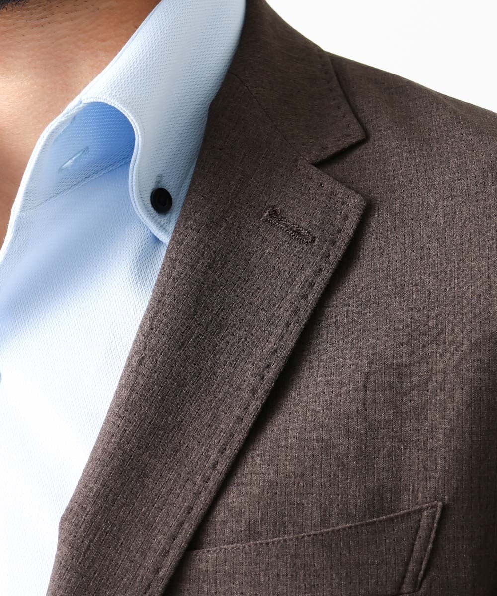 MNDGV64400 MICHEL KLEIN HOMME(ミッシェルクラン オム) メッシュテーラードジャケット セットアップ ブラウン