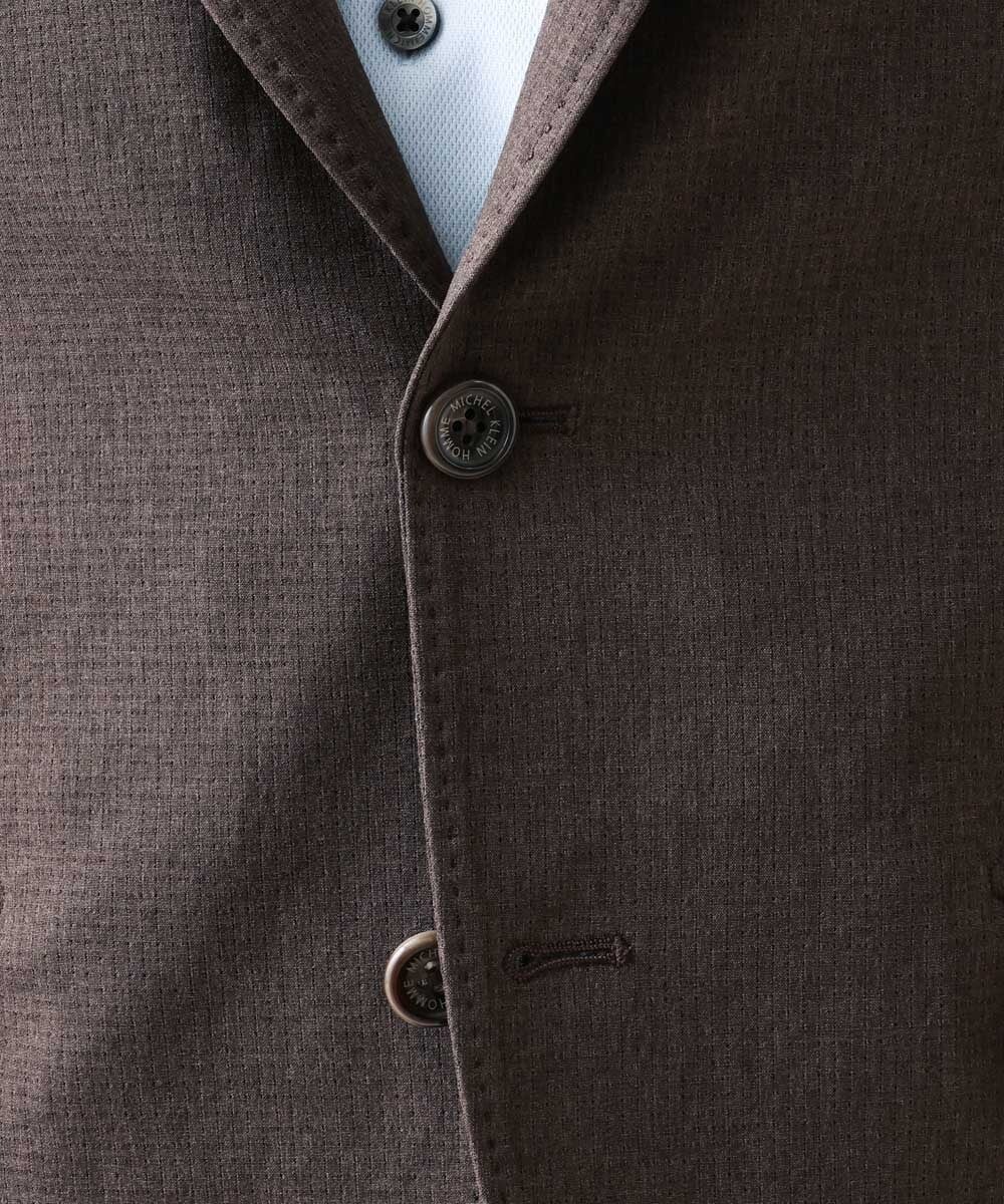 MNDGV64400 MICHEL KLEIN HOMME(ミッシェルクラン オム) メッシュテーラードジャケット セットアップ ブラウン