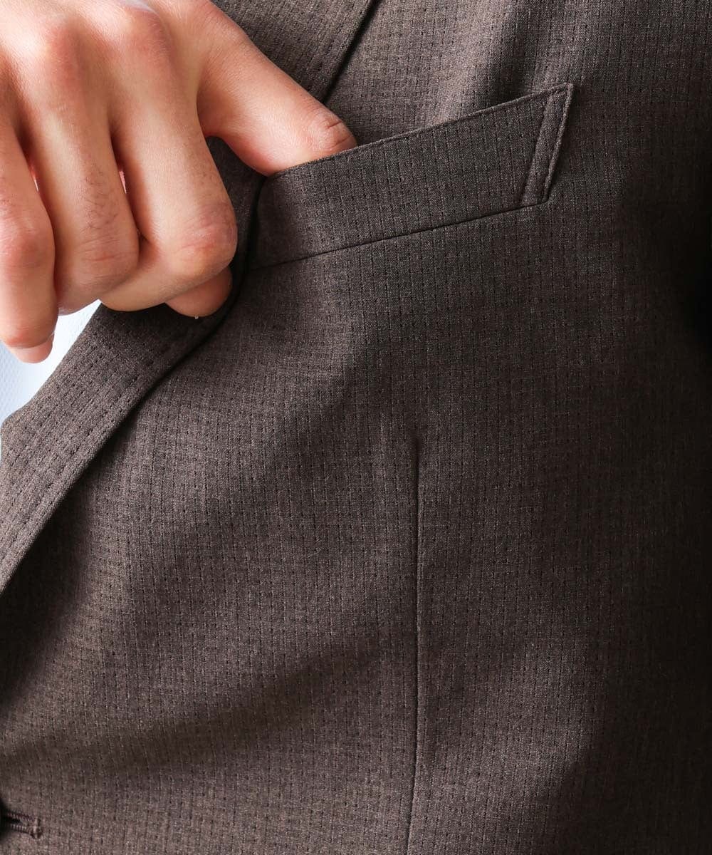 MNDGV64400 MICHEL KLEIN HOMME(ミッシェルクラン オム) メッシュテーラードジャケット セットアップ ブラウン