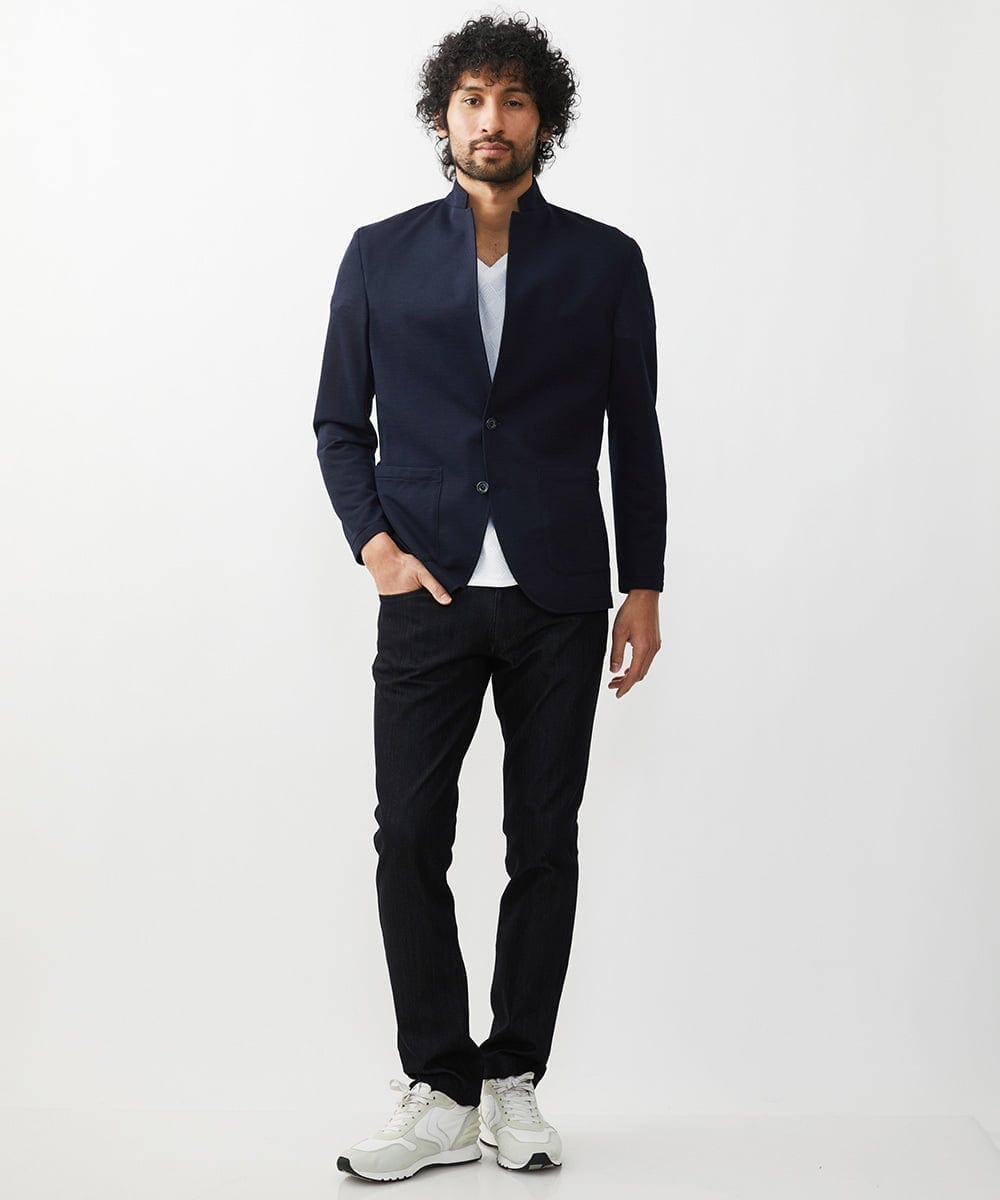 MNDGX03330 MICHEL KLEIN HOMME(ミッシェルクラン オム) サーフニットジャケット ネイビー