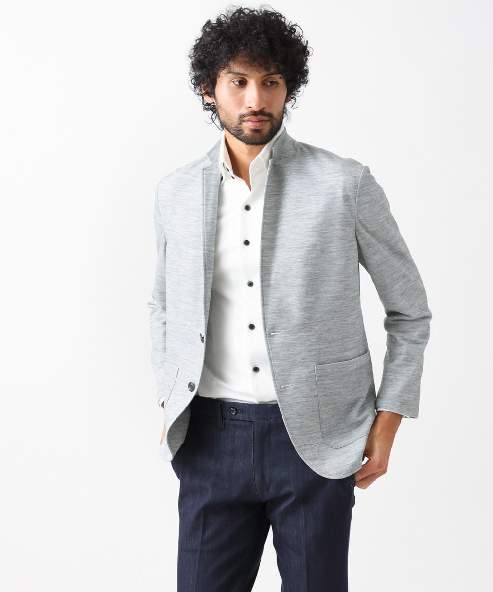 MNDGX03330 MICHEL KLEIN HOMME(ミッシェルクラン オム) サーフニットジャケット グレー
