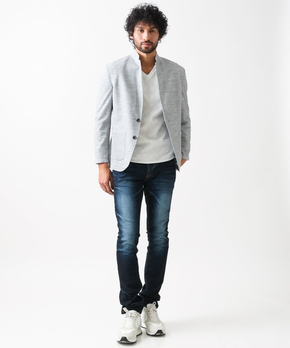 MNDGX03330 MICHEL KLEIN HOMME(ミッシェルクラン オム) サーフニットジャケット グレー