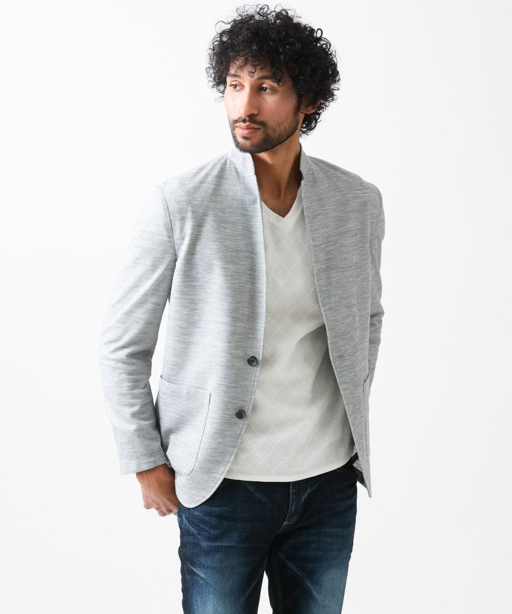 MNDGX03330 MICHEL KLEIN HOMME(ミッシェルクラン オム) サーフニットジャケット グレー