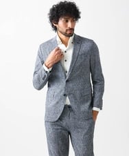 MNDGX06400 MICHEL KLEIN HOMME(ミッシェルクラン オム) 総柄メッシュテーラードジャケット セットアップ ブルー