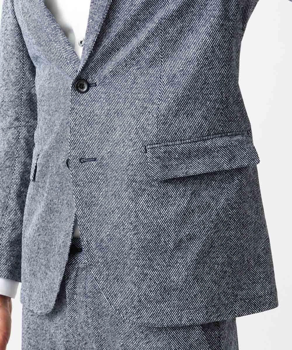 MNDGX06400 MICHEL KLEIN HOMME(ミッシェルクラン オム) 総柄メッシュテーラードジャケット セットアップ ブルー