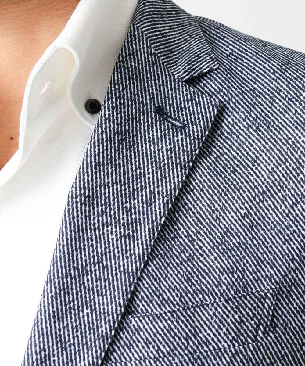 MNDGX06400 MICHEL KLEIN HOMME(ミッシェルクラン オム) 総柄メッシュテーラードジャケット セットアップ ブルー