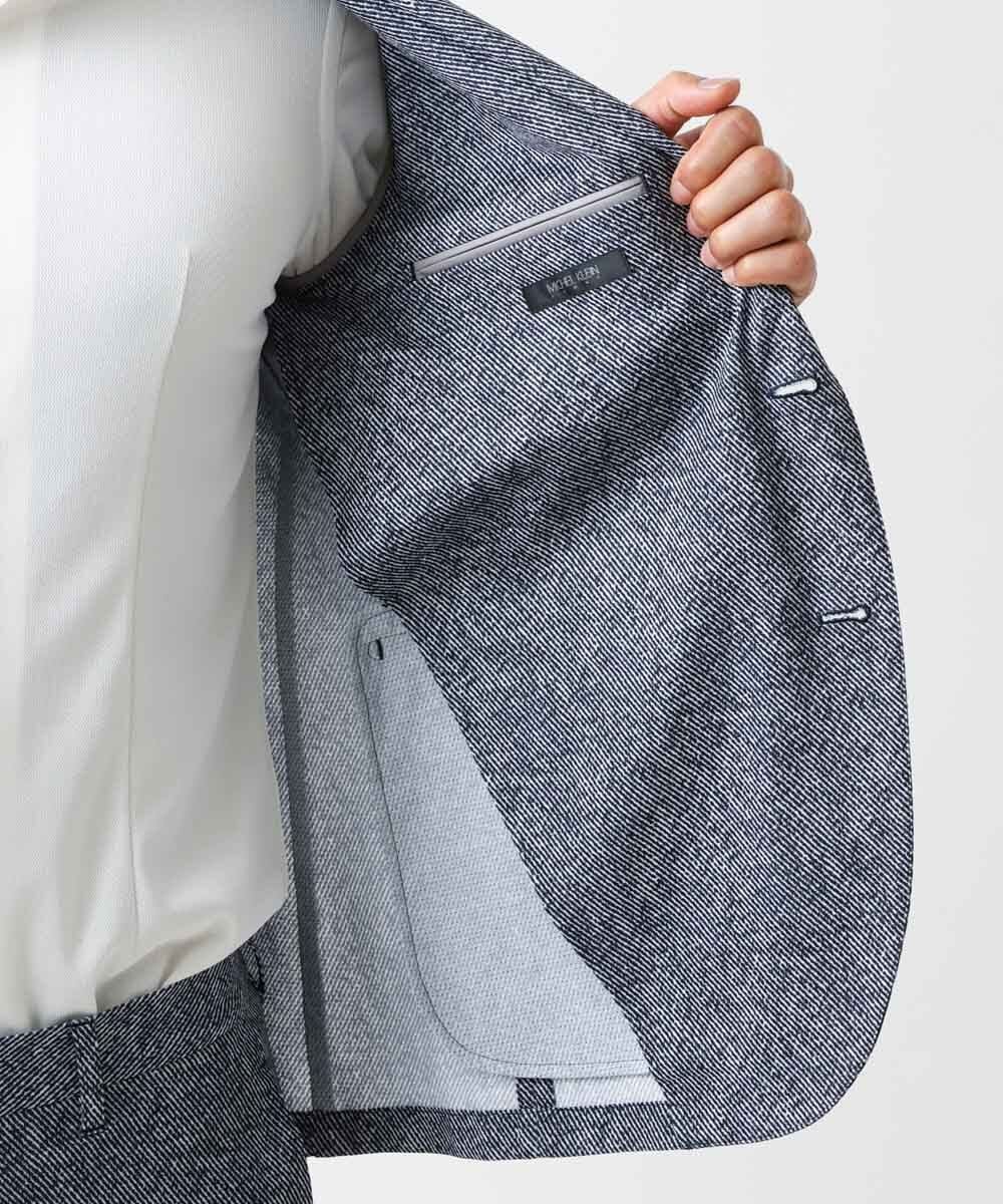 MNDGX06400 MICHEL KLEIN HOMME(ミッシェルクラン オム) 総柄メッシュテーラードジャケット セットアップ ブルー