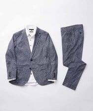MNDGX06400 MICHEL KLEIN HOMME(ミッシェルクラン オム) 総柄メッシュテーラードジャケット セットアップ ブルー