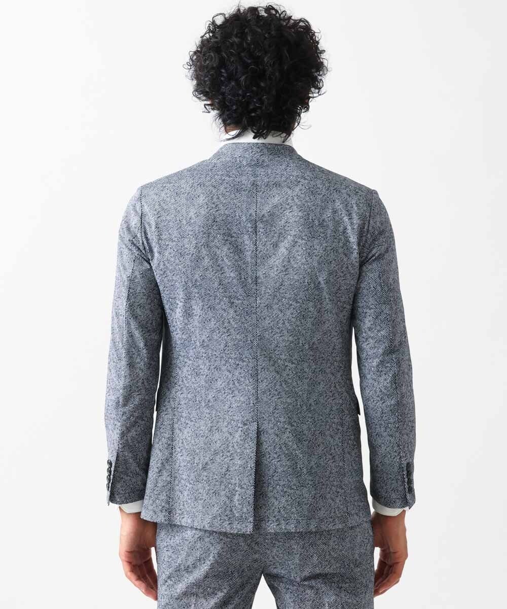 MNDGX06400 MICHEL KLEIN HOMME(ミッシェルクラン オム) 総柄メッシュテーラードジャケット セットアップ ブルー