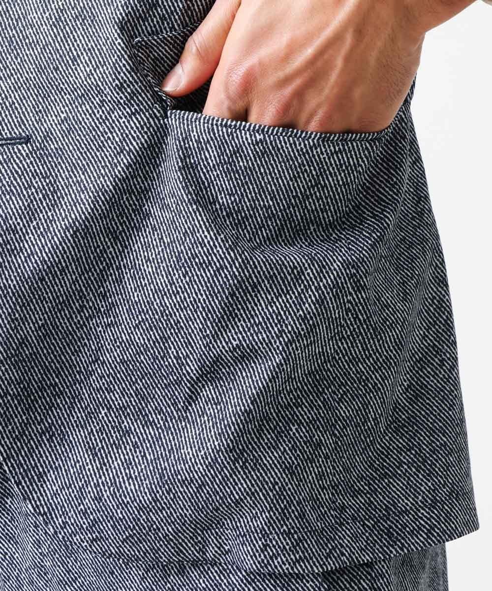 MNDGX06400 MICHEL KLEIN HOMME(ミッシェルクラン オム) 総柄メッシュテーラードジャケット セットアップ ブルー