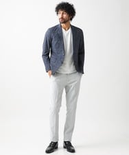 MNDGX06400 MICHEL KLEIN HOMME(ミッシェルクラン オム) 総柄メッシュテーラードジャケット セットアップ ネイビー