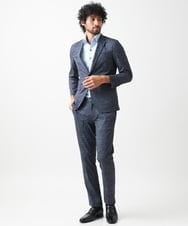 MNDGX06400 MICHEL KLEIN HOMME(ミッシェルクラン オム) 総柄メッシュテーラードジャケット セットアップ ネイビー