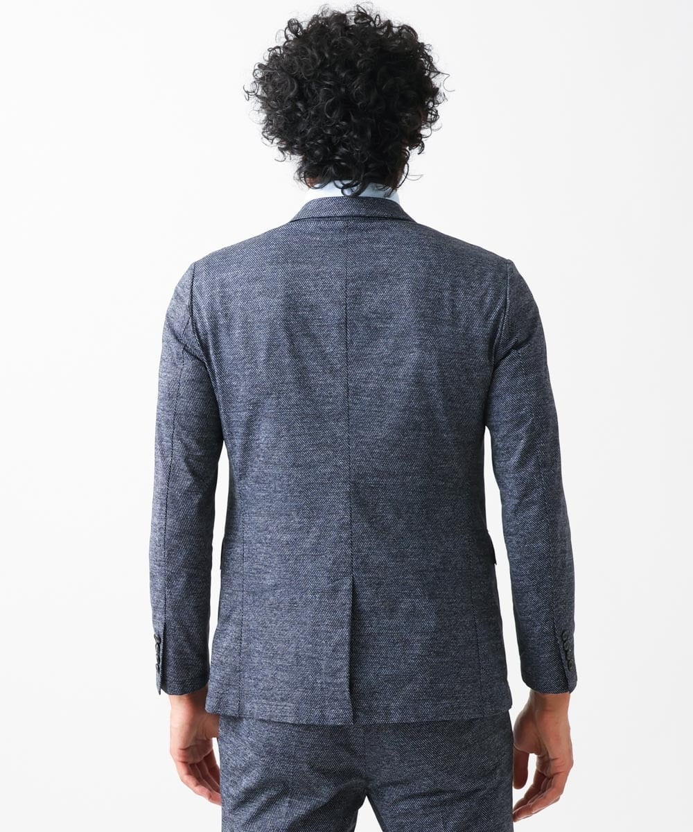 MNDGX06400 MICHEL KLEIN HOMME(ミッシェルクラン オム) 総柄メッシュテーラードジャケット セットアップ ネイビー