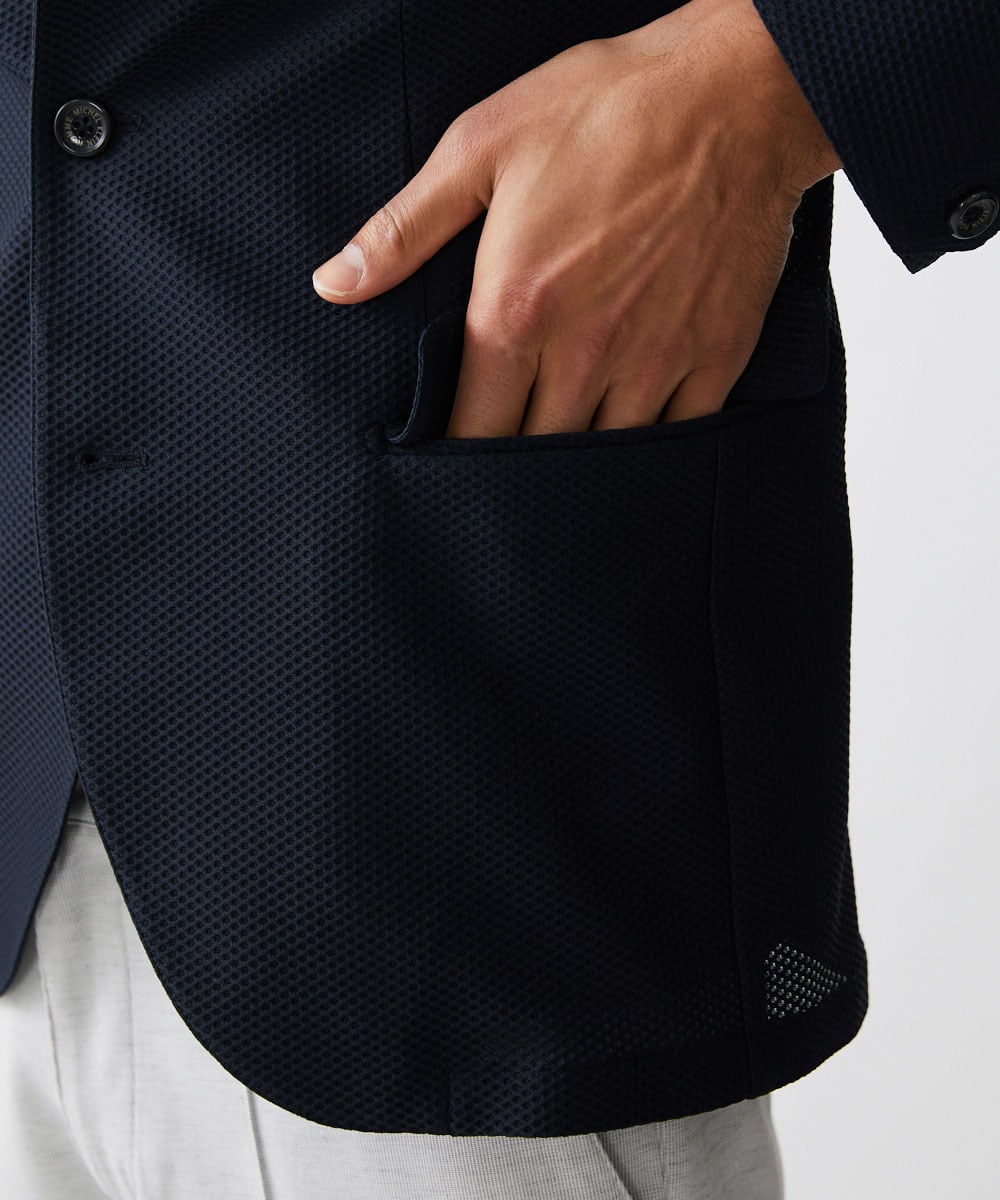 MNDGX56430 MICHEL KLEIN HOMME(ミッシェルクラン オム) ストレッチコンバーチブルジャケット ネイビー