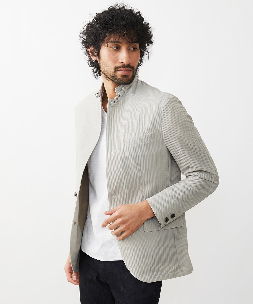 MNDGX56430 MICHEL KLEIN HOMME(ミッシェルクラン オム) ストレッチコンバーチブルジャケット オフホワイト
