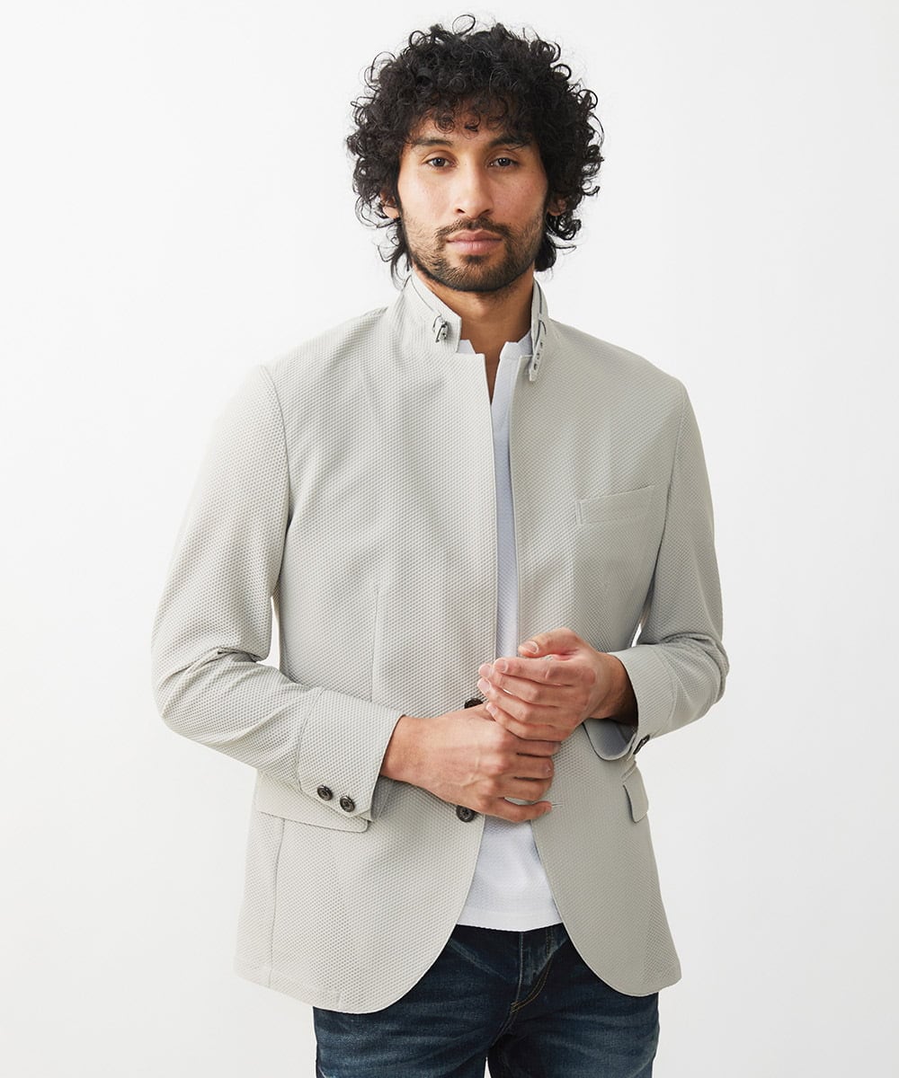 MNDGX56430 MICHEL KLEIN HOMME(ミッシェルクラン オム) ストレッチコンバーチブルジャケット オフホワイト