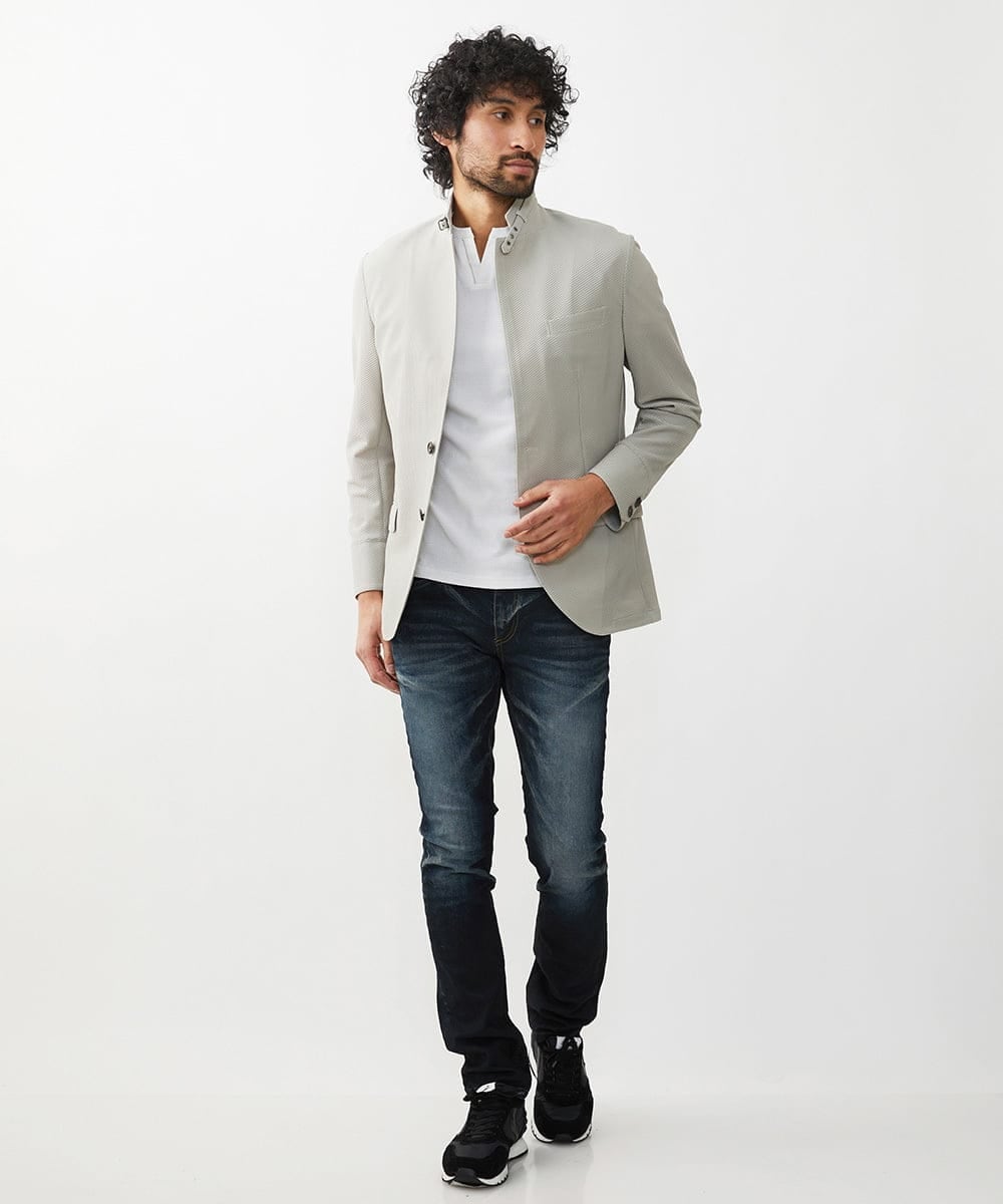 MNDGX56430 MICHEL KLEIN HOMME(ミッシェルクラン オム) ストレッチコンバーチブルジャケット オフホワイト