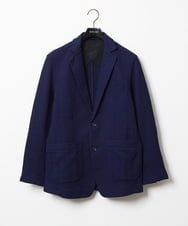 MNDGX58400 MICHEL KLEIN HOMME(ミッシェルクラン オム) ブランドロゴ刺繍入りニットジャケット セットアップ ネイビー
