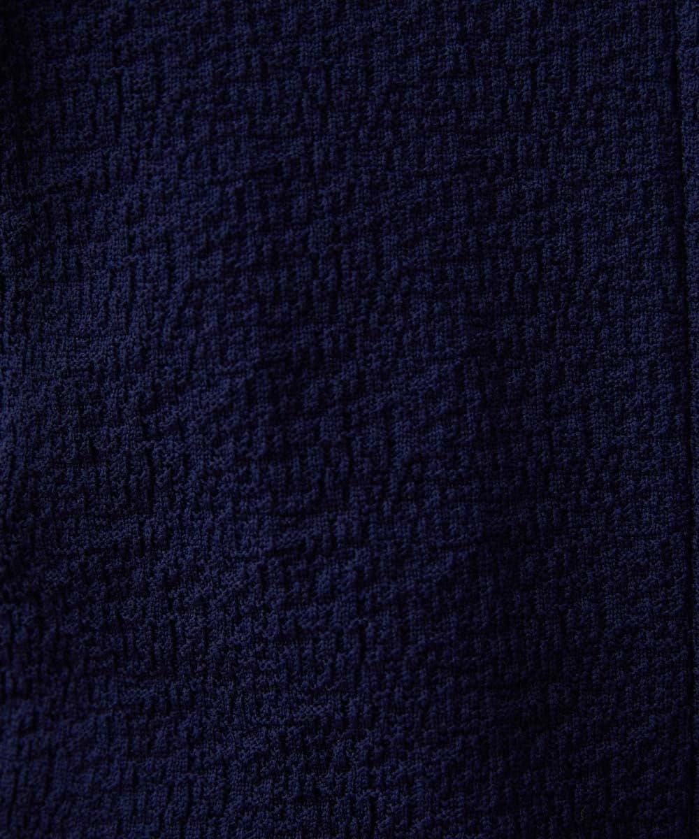 MNDGX58400 MICHEL KLEIN HOMME(ミッシェルクラン オム) ブランドロゴ刺繍入りニットジャケット セットアップ ネイビー
