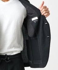 MNDGX58400 MICHEL KLEIN HOMME(ミッシェルクラン オム) ブランドロゴ刺繍入りニットジャケット セットアップ ブラック