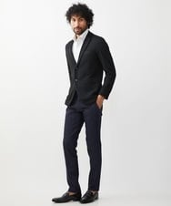 MNDGX58400 MICHEL KLEIN HOMME(ミッシェルクラン オム) ブランドロゴ刺繍入りニットジャケット セットアップ ブラック