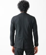 MNDGX58400 MICHEL KLEIN HOMME(ミッシェルクラン オム) ブランドロゴ刺繍入りニットジャケット セットアップ ブラック