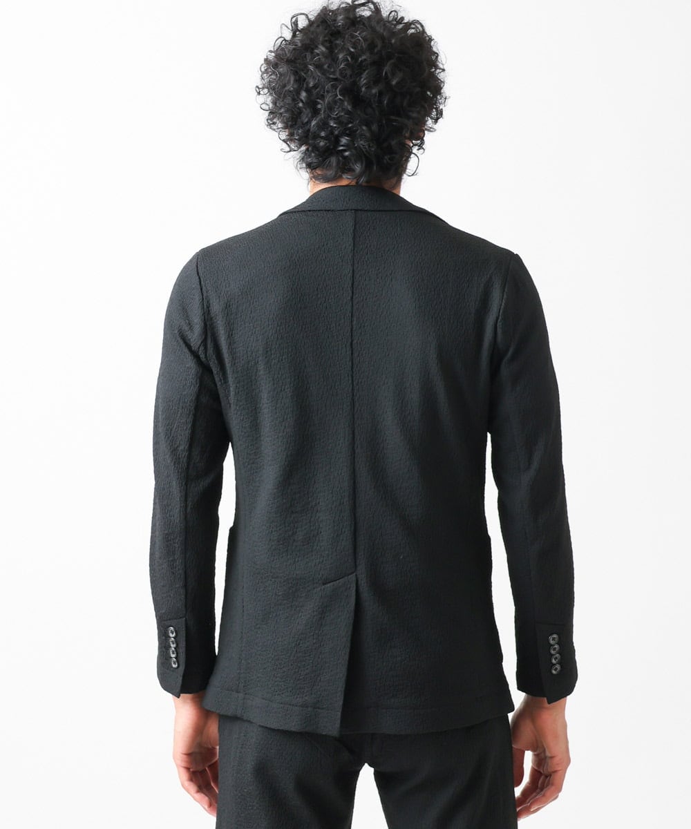 MNDGX58400 MICHEL KLEIN HOMME(ミッシェルクラン オム) ブランドロゴ刺繍入りニットジャケット セットアップ ブラック
