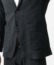 MNDGX58400 MICHEL KLEIN HOMME(ミッシェルクラン オム) ブランドロゴ刺繍入りニットジャケット セットアップ ブラック