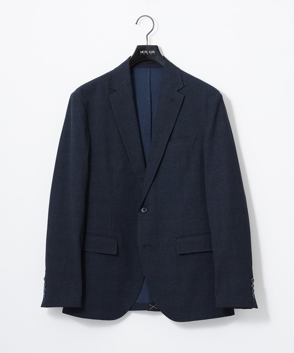MNDHF08450 MICHEL KLEIN HOMME(ミッシェルクラン オム) 【セットアップ】グレンチェック柄テーラードジャケット ネイビー