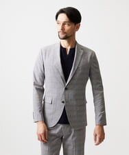 MNDHF08450 MICHEL KLEIN HOMME(ミッシェルクラン オム) 【セットアップ】グレンチェック柄テーラードジャケット グレー