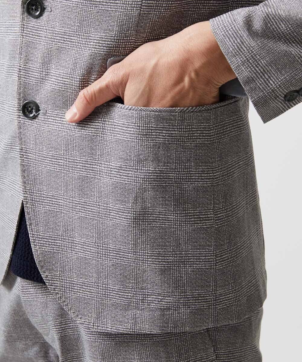 MNDHF08450 MICHEL KLEIN HOMME(ミッシェルクラン オム) 【セットアップ】グレンチェック柄テーラードジャケット グレー