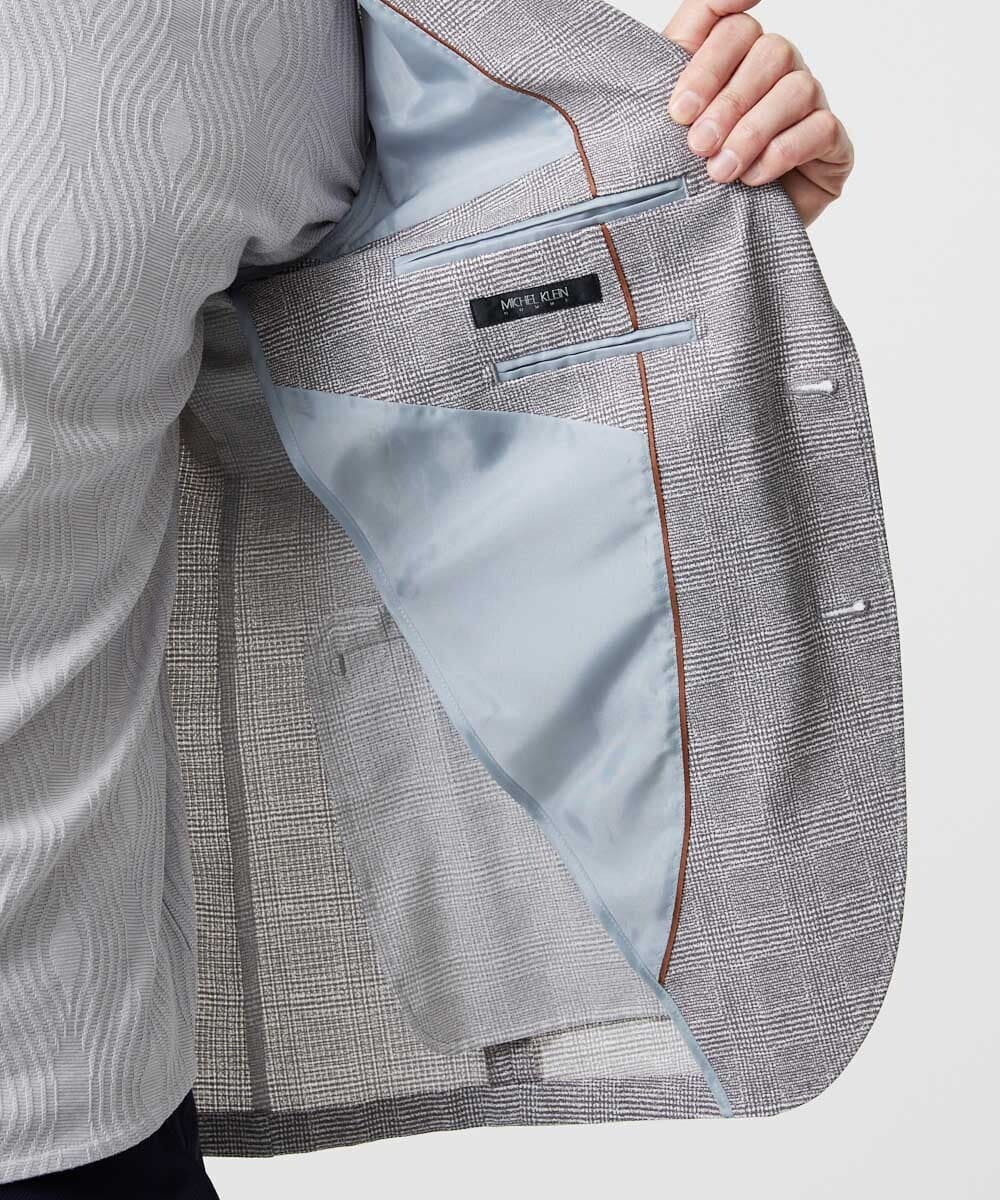 MNDHF08450 MICHEL KLEIN HOMME(ミッシェルクラン オム) 【セットアップ】グレンチェック柄テーラードジャケット グレー