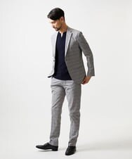 MNDHF08450 MICHEL KLEIN HOMME(ミッシェルクラン オム) 【セットアップ】グレンチェック柄テーラードジャケット グレー