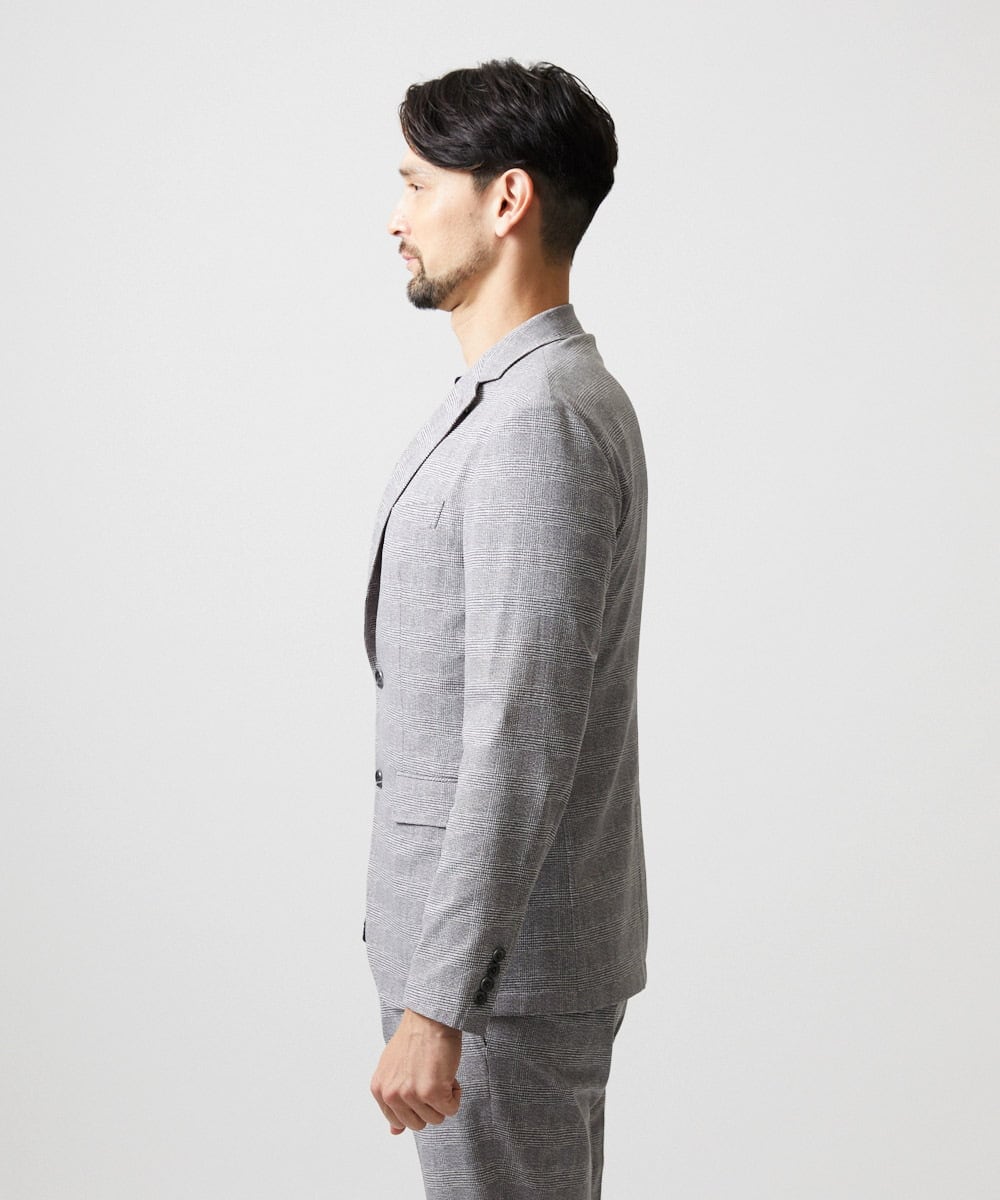 MNDHF08450 MICHEL KLEIN HOMME(ミッシェルクラン オム) 【セットアップ】グレンチェック柄テーラードジャケット グレー