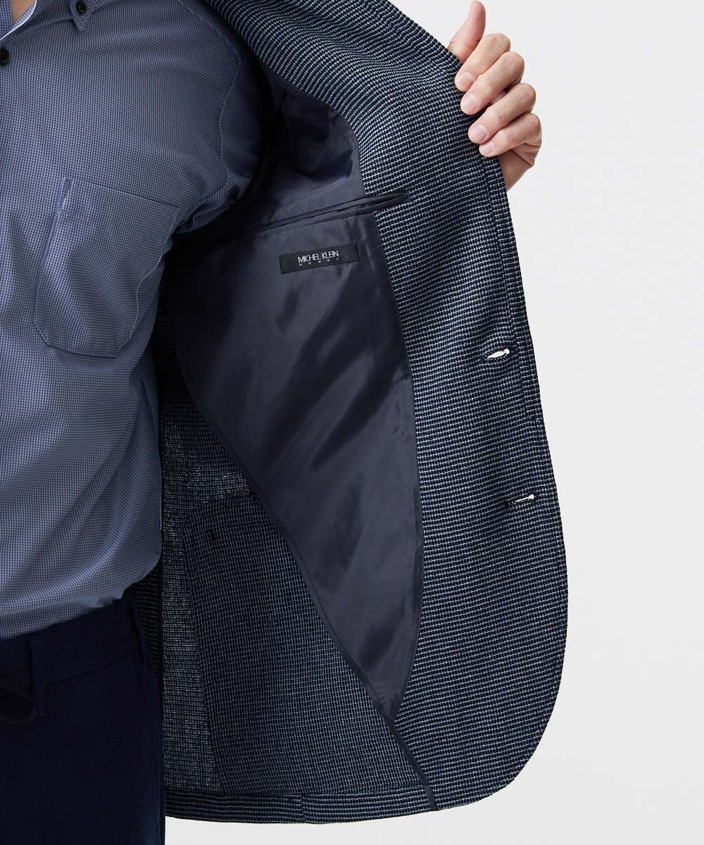 MNDHF59490 MICHEL KLEIN HOMME(ミッシェルクラン オム) スラブメッシュコンバーチブルジャケット ネイビー