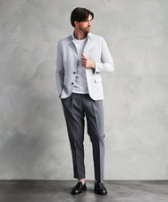 MNDHF59490 MICHEL KLEIN HOMME(ミッシェルクラン オム) スラブメッシュコンバーチブルジャケット ライトグレー
