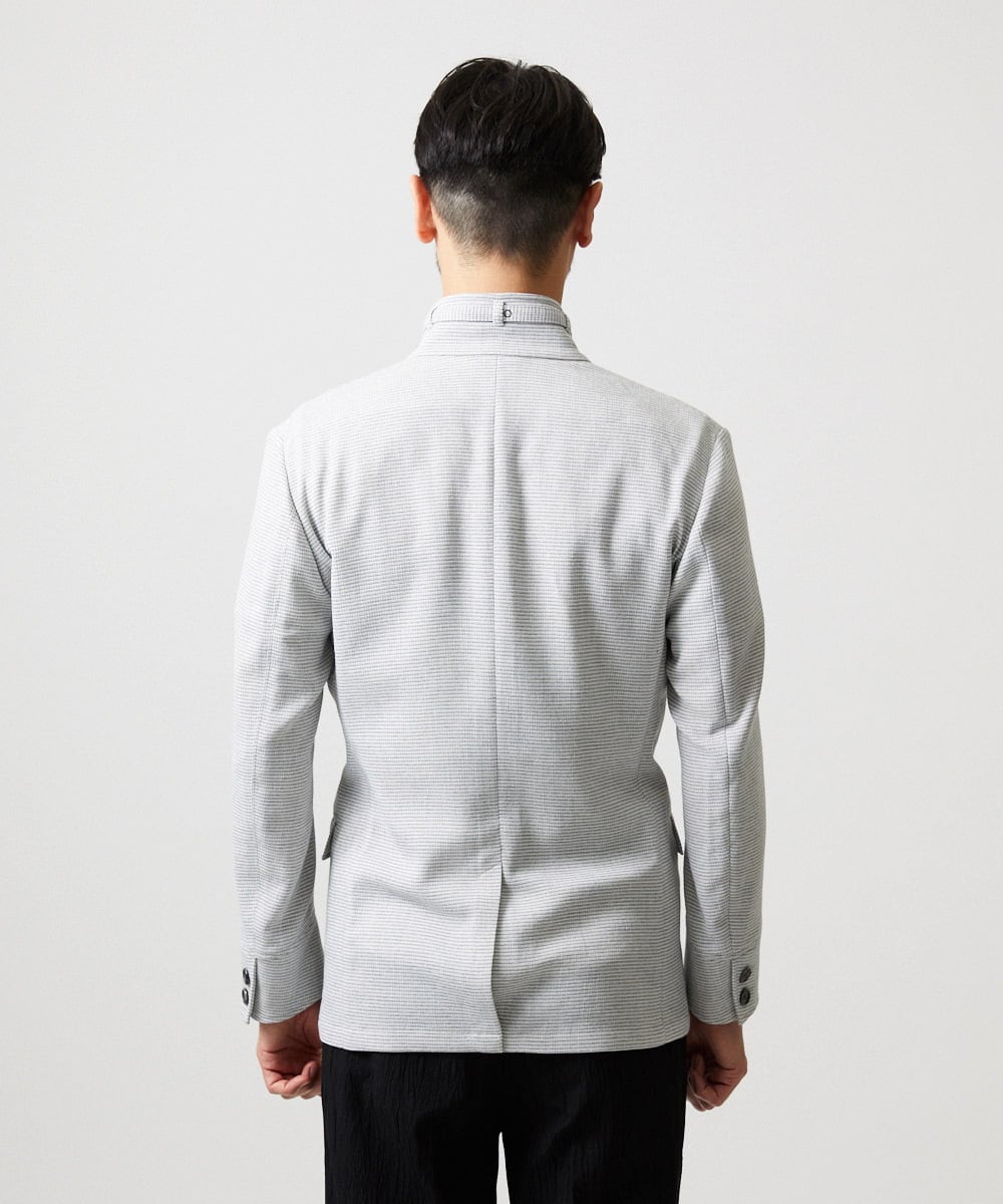 MNDHF59490 MICHEL KLEIN HOMME(ミッシェルクラン オム) スラブメッシュコンバーチブルジャケット ライトグレー