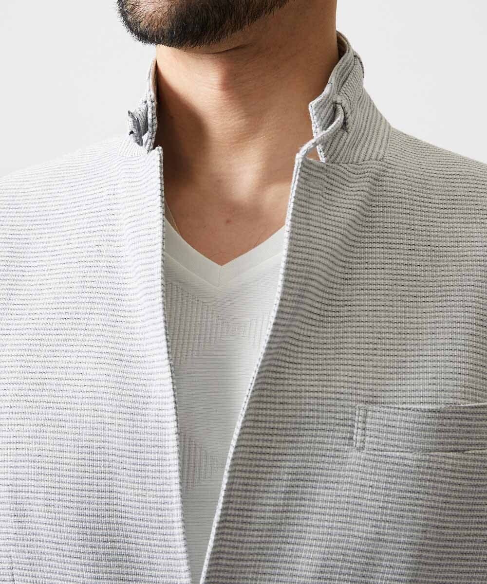 MNDHF59490 MICHEL KLEIN HOMME(ミッシェルクラン オム) スラブメッシュコンバーチブルジャケット ライトグレー