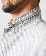 MNDHF59490 MICHEL KLEIN HOMME(ミッシェルクラン オム) スラブメッシュコンバーチブルジャケット ライトグレー