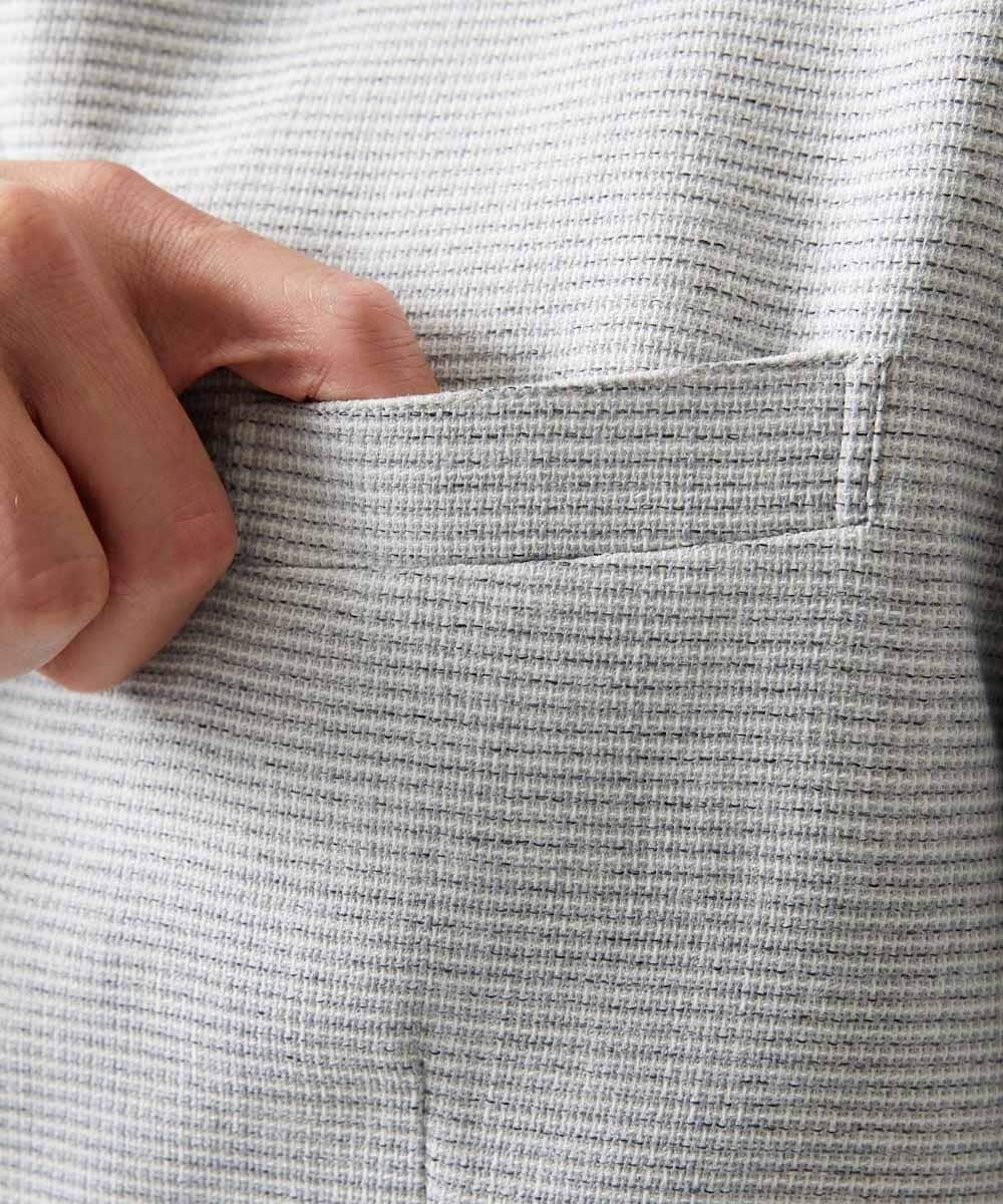 MNDHF59490 MICHEL KLEIN HOMME(ミッシェルクラン オム) スラブメッシュコンバーチブルジャケット ライトグレー