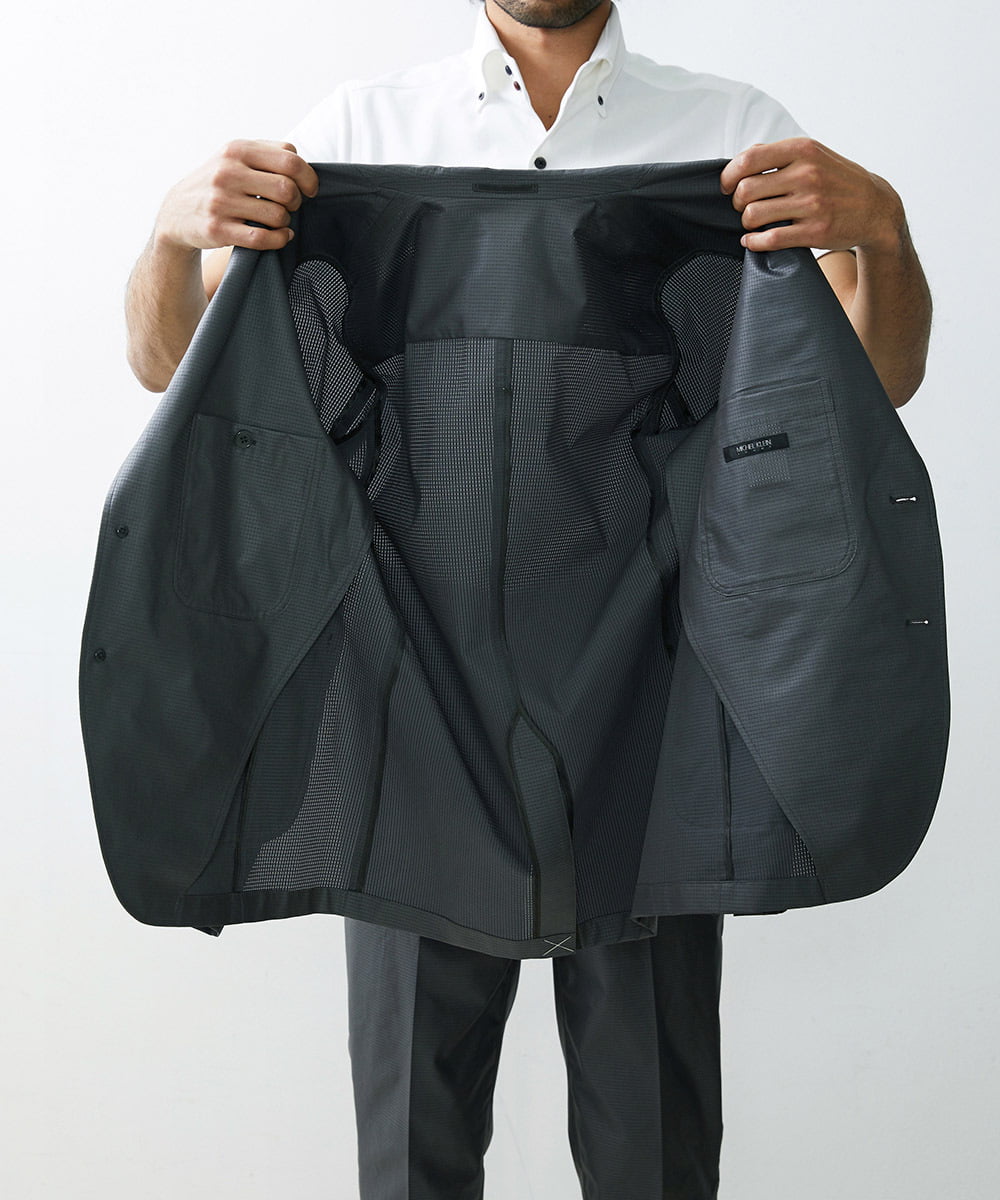 MNDHS06410 MICHEL KLEIN HOMME(ミッシェルクラン オム) メッシュストレッチドレスジャケット グレー(92)