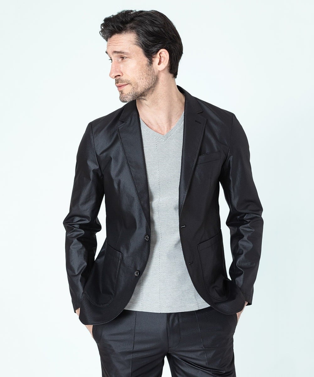 MNDHS06410 MICHEL KLEIN HOMME(ミッシェルクラン オム) メッシュストレッチドレスジャケット ブラック(94)