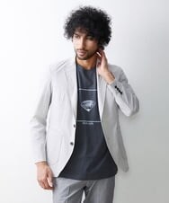 MNDHS10330 MICHEL KLEIN HOMME(ミッシェルクラン オム) ストレッチストライプジャケット ライトグレー(91)