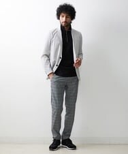 MNDHS10330 MICHEL KLEIN HOMME(ミッシェルクラン オム) ストレッチストライプジャケット ライトグレー(91)