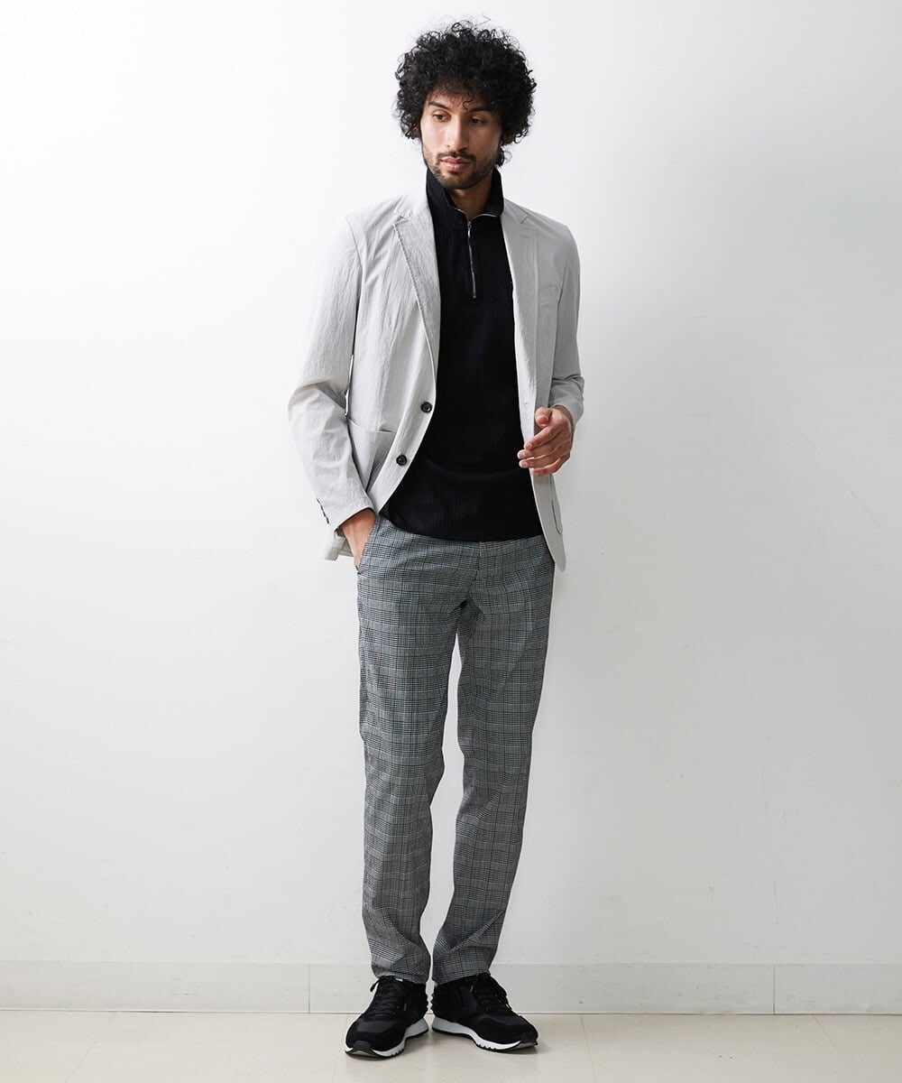 MNDHS10330 MICHEL KLEIN HOMME(ミッシェルクラン オム) ストレッチストライプジャケット ライトグレー(91)