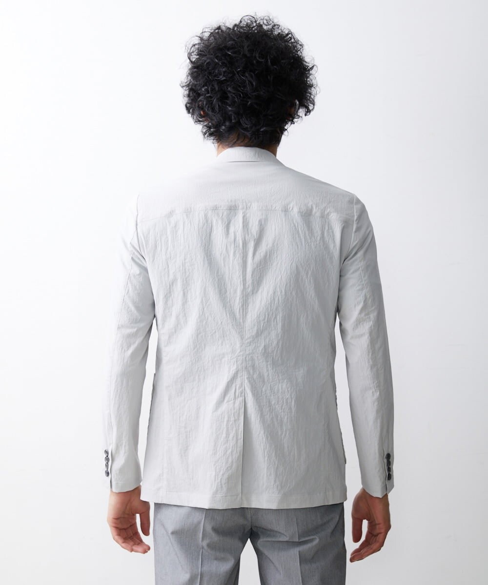 MNDHS10330 MICHEL KLEIN HOMME(ミッシェルクラン オム) ストレッチストライプジャケット ライトグレー(91)