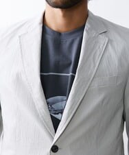 MNDHS10330 MICHEL KLEIN HOMME(ミッシェルクラン オム) ストレッチストライプジャケット ライトグレー(91)