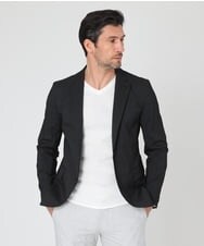 MNDHS10330 MICHEL KLEIN HOMME(ミッシェルクラン オム) ストレッチストライプジャケット ブラック(94)